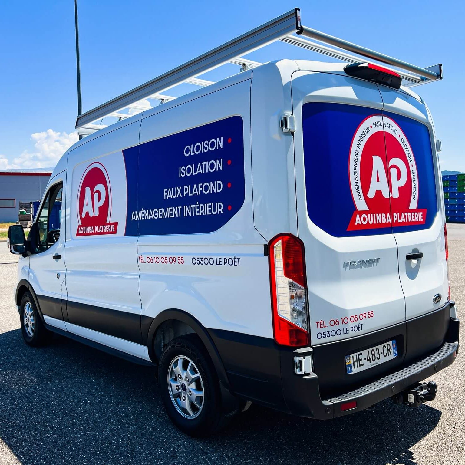 Marquage véhicule — réalisation pour AP Aouinba Plâtrerie